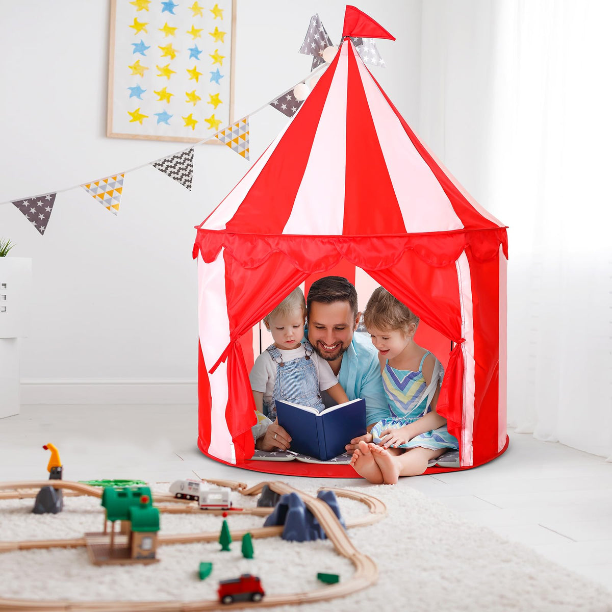 Ribbonlic Circus Tent encourages imaginative play and shared fun among friends.
