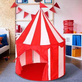 Ribbonlic Circus Tent with red floor for imaginative play indoors or outdoors.