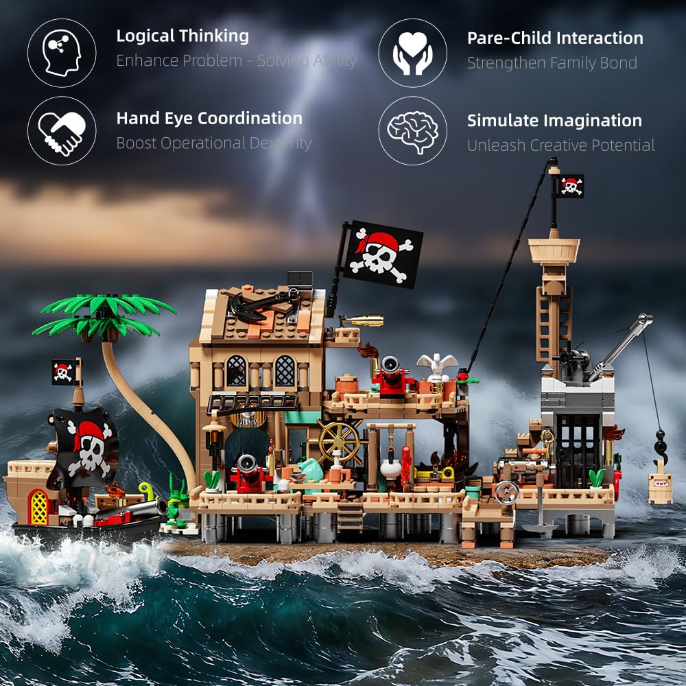 RiceBlock Pirate Wharf Supply Center dock scene enhances role-play adventures.