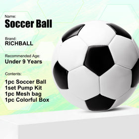 Richball soccer ball pump set enables quick inflation for on-the-go play.