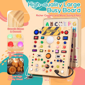 RichBoy Busy Board featuring 59-in-1 activities to build fine motor skills