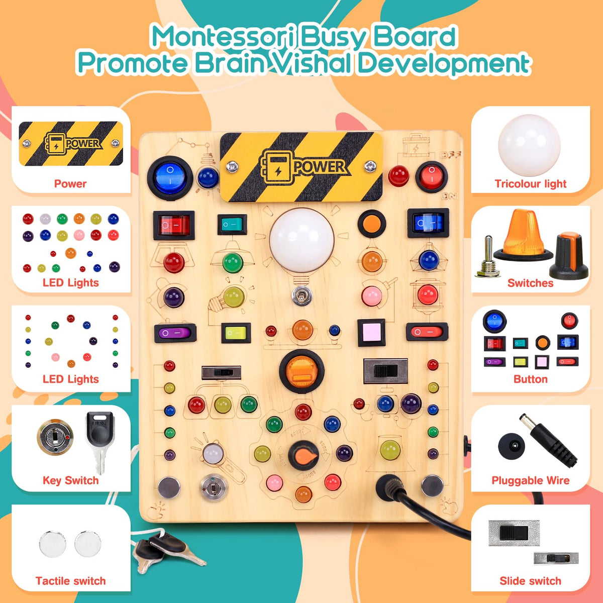 RichBoy Busy Board is travel-friendly for on-the-go play