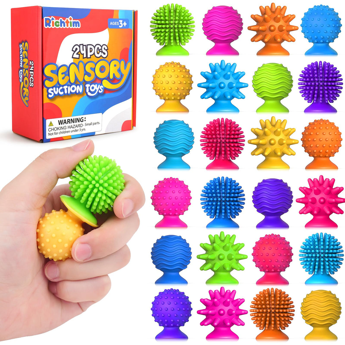 Richtim textured suction-cup sensory toy for classroom calm and focus.