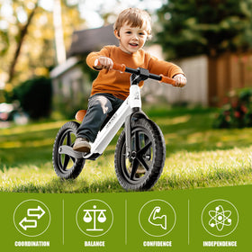 Ridego 12 Inch Balance Bike lightweight-frame highlights easy handling for parents