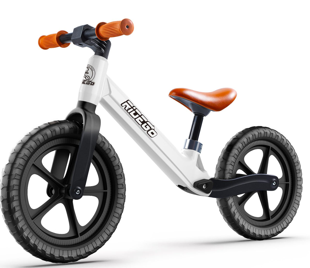 Ridego 12 Inch Balance Bike overview showing beginner-friendly design for toddlers