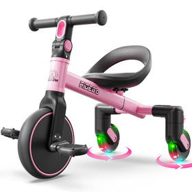 Ridego 3-in-1 toddler tricycle stage switch enables growth from beginner to drift mode.