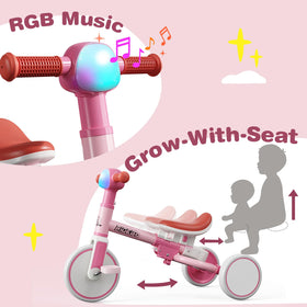 Ridego push handle demonstrates parent-guided steering.