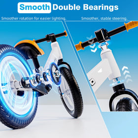 Ridego balance bike features adjustable seat and soft saddle for comfort