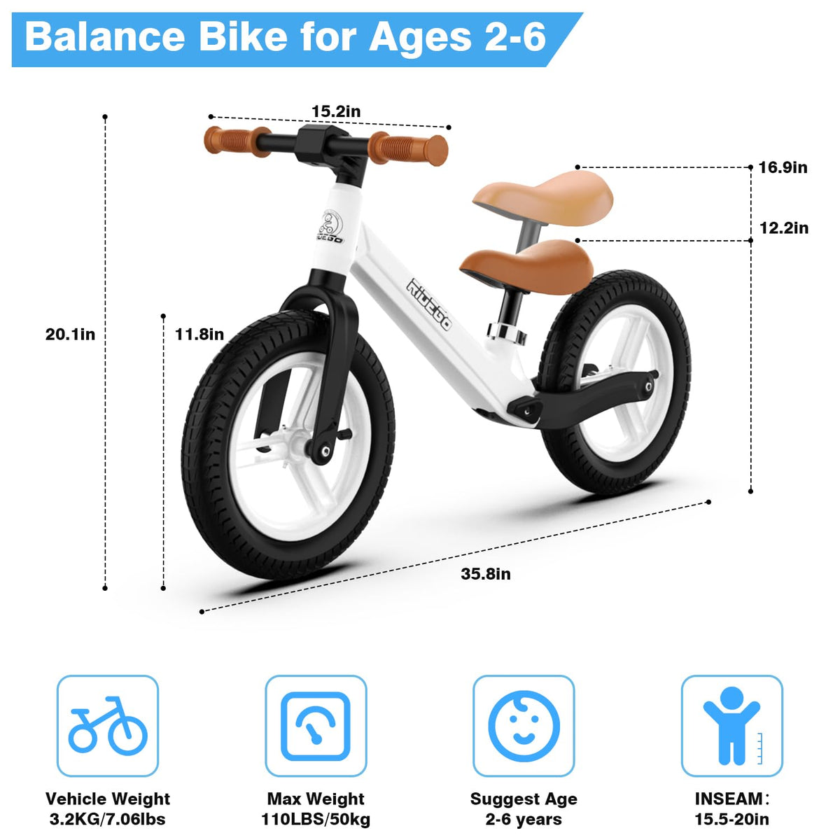 Ridego balance bike includes a detachable windmill for extra fun