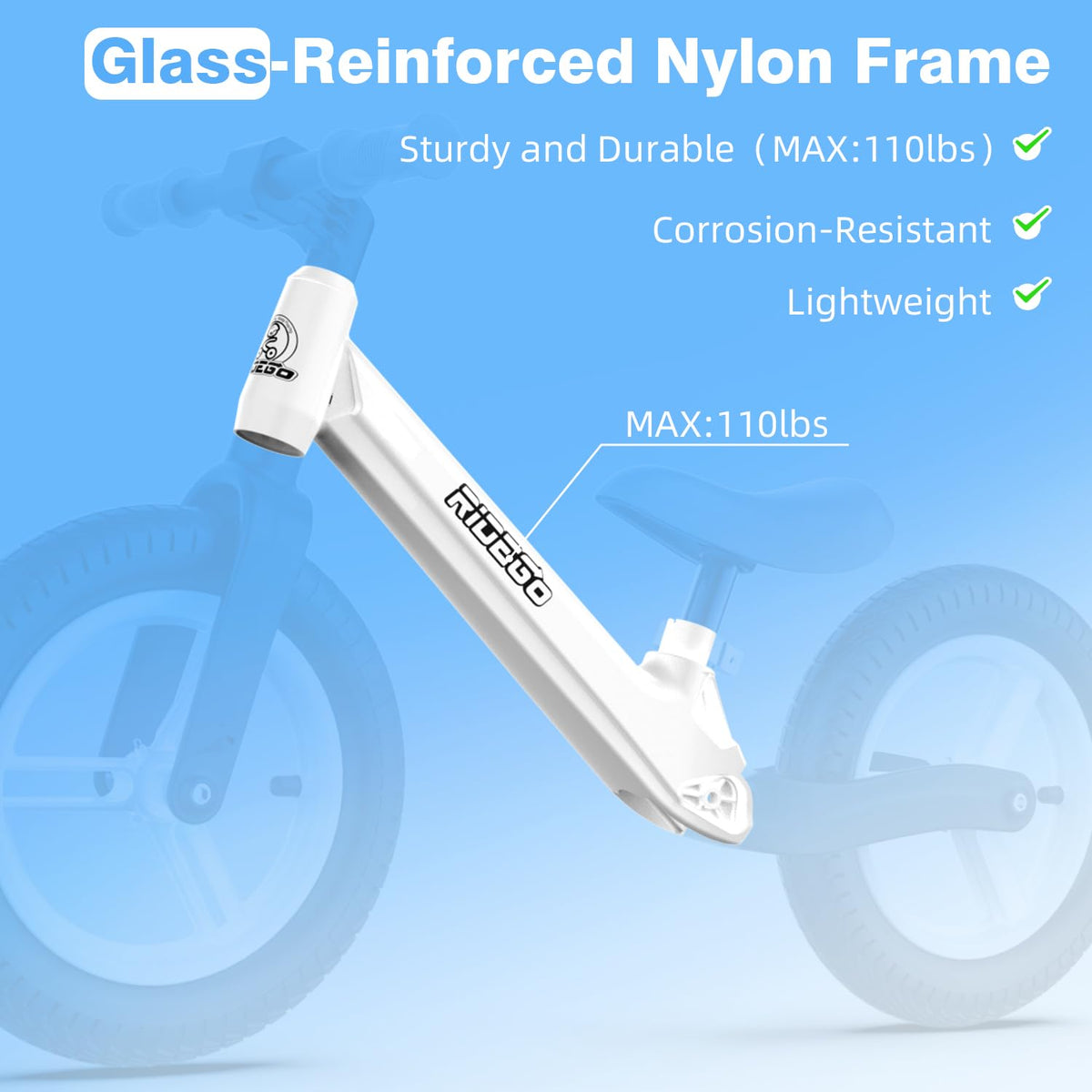Ridego balance bike with light-up wheels increases visibility during rides