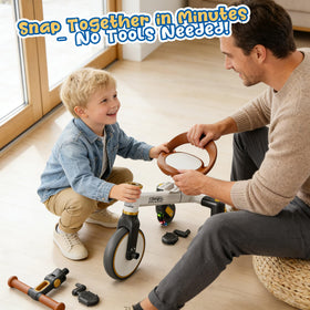 Ridego indoor and outdoor compatible toddler ride for versatile play.
