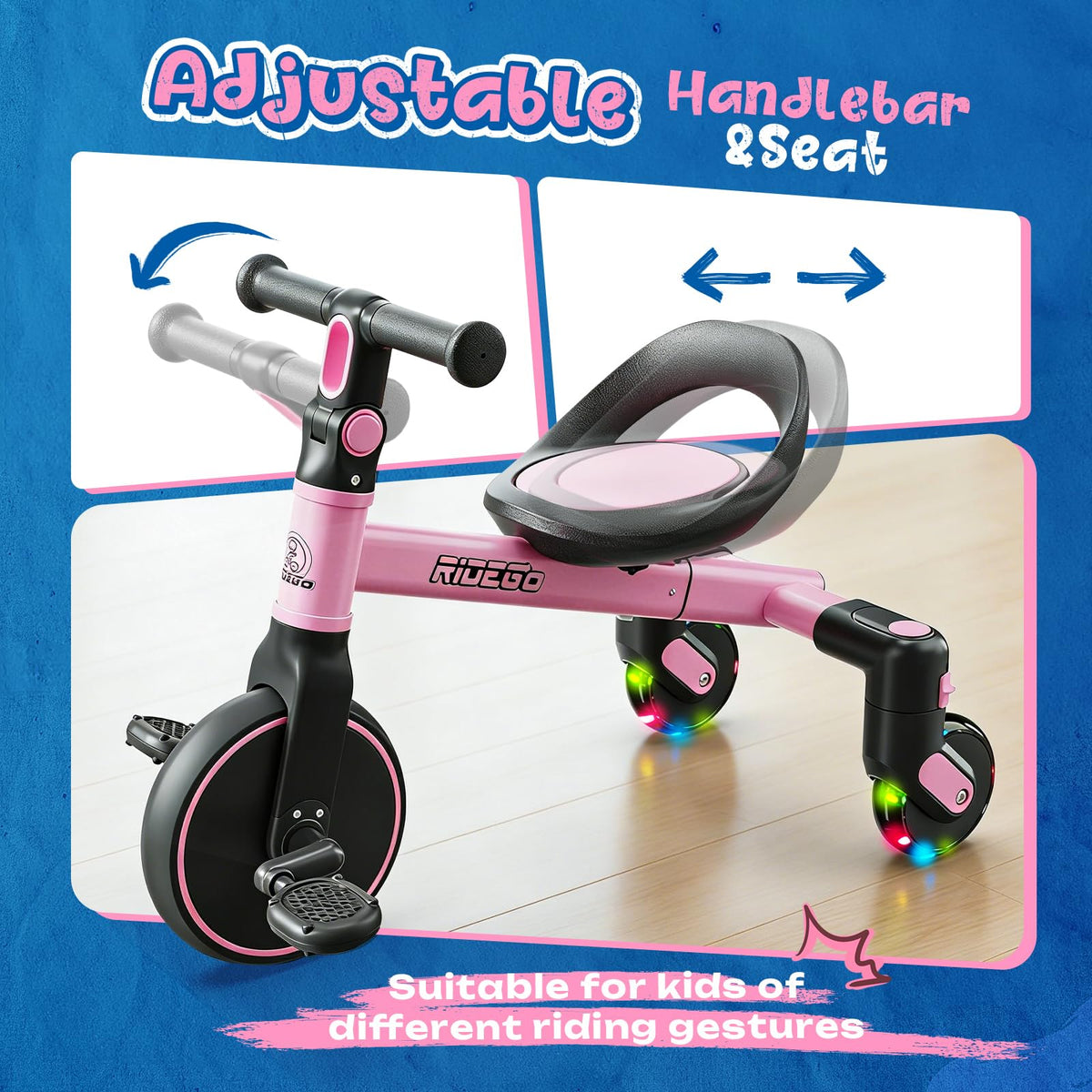 Ridego motion-activated light-up wheels illuminate spins at dusk.