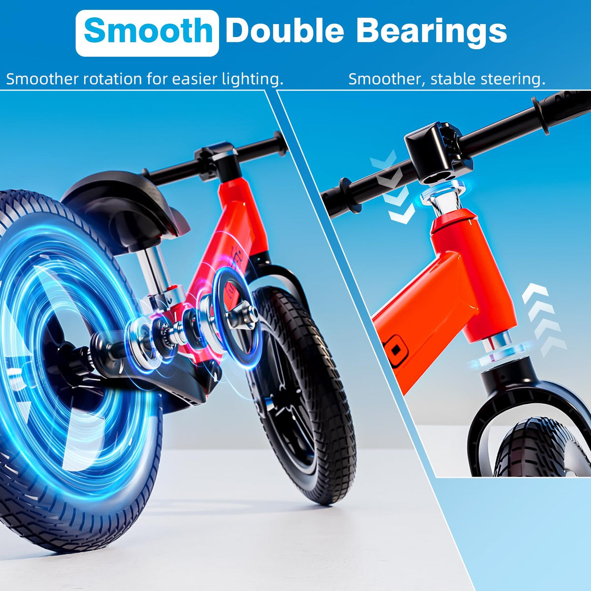 Ridego non-slip handlebars give better control on uneven surfaces