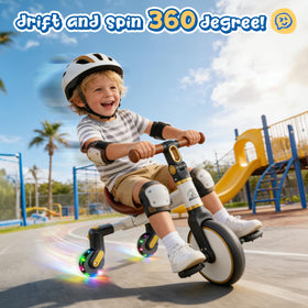 Ridego rear light-up wheels glow for added visibility.