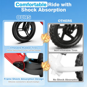 Ridego soft padded saddle provides comfort during rides
