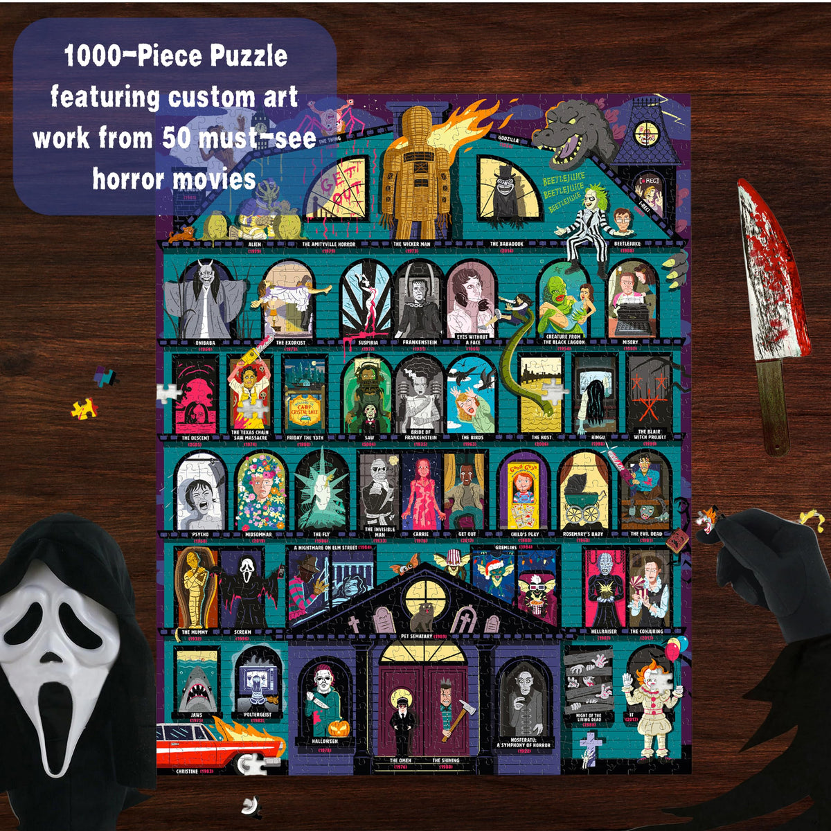 Ridley’s completed puzzle measures 27.6 by 21.7 inches, ready for display