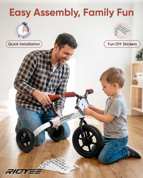 RIDYEE 3-in-1 tricycle pedal storage; keeps pedals secure when not in use.