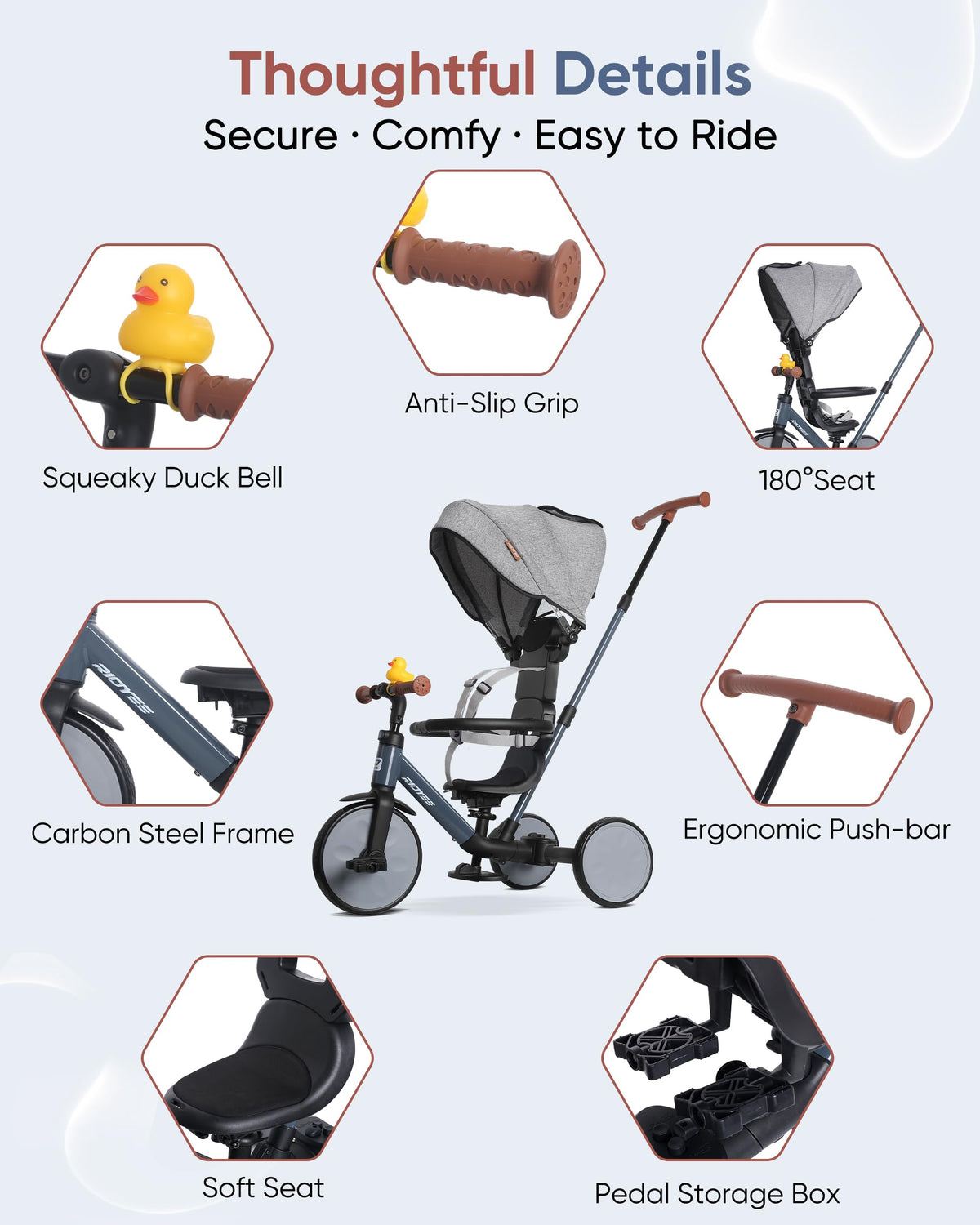 RIDYEE detachable safety guardrail adds protection during rides