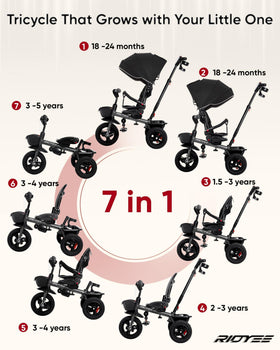 RIDYEE front pedal clutch in action, switching from parent push to child ride.