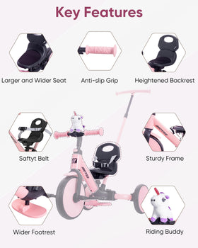 RIDYEE one-click adjustments adjust height quickly as kids grow.