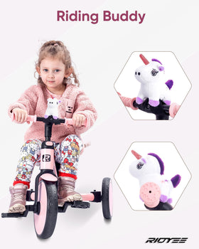 RIDYEE removable backrest and footrest add flexibility for riding stages.