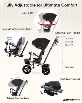 RIDYEE retractable canopy and guardrail for sun protection and added security.