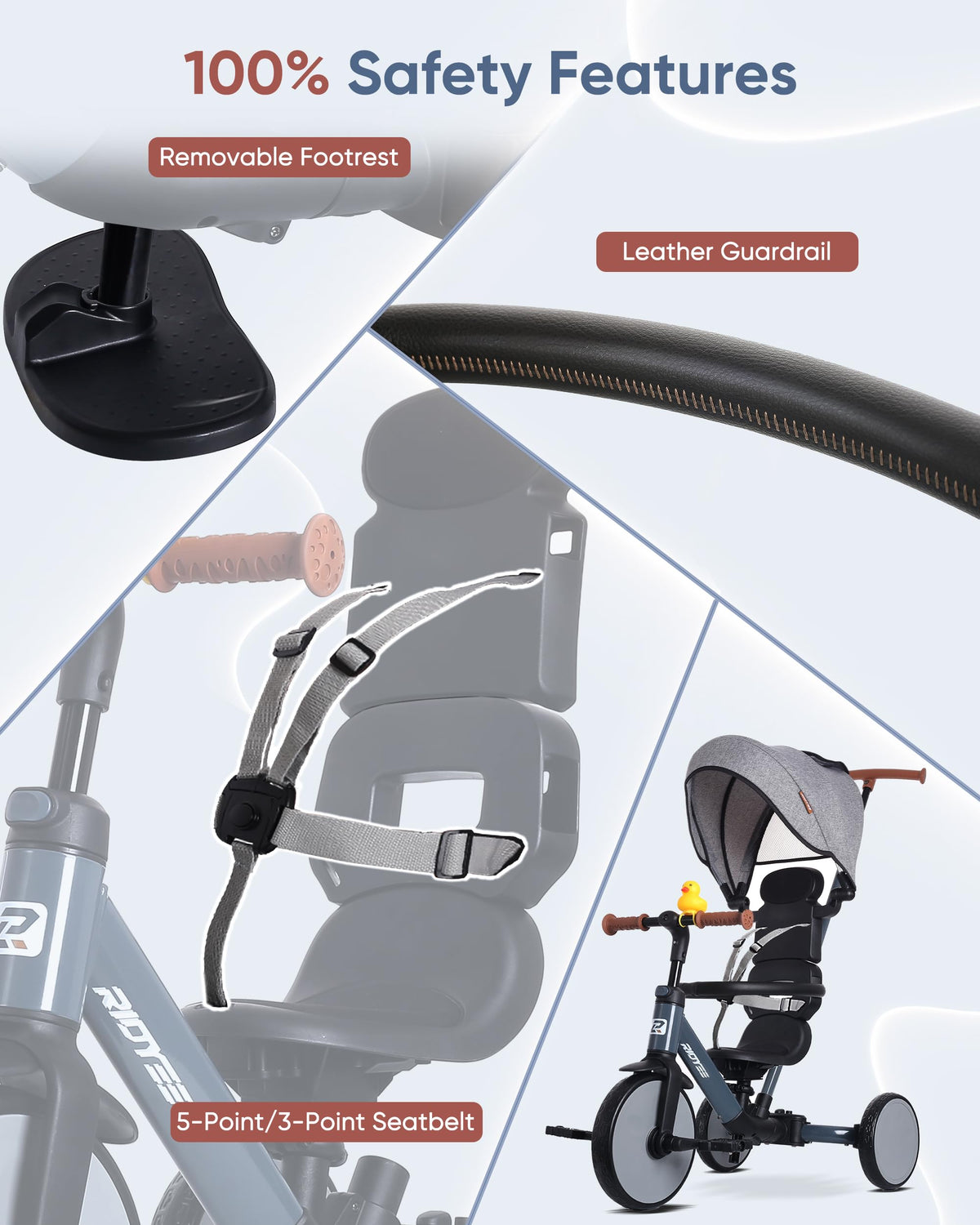 RIDYEE rotating seat with safety harness for flexible rides