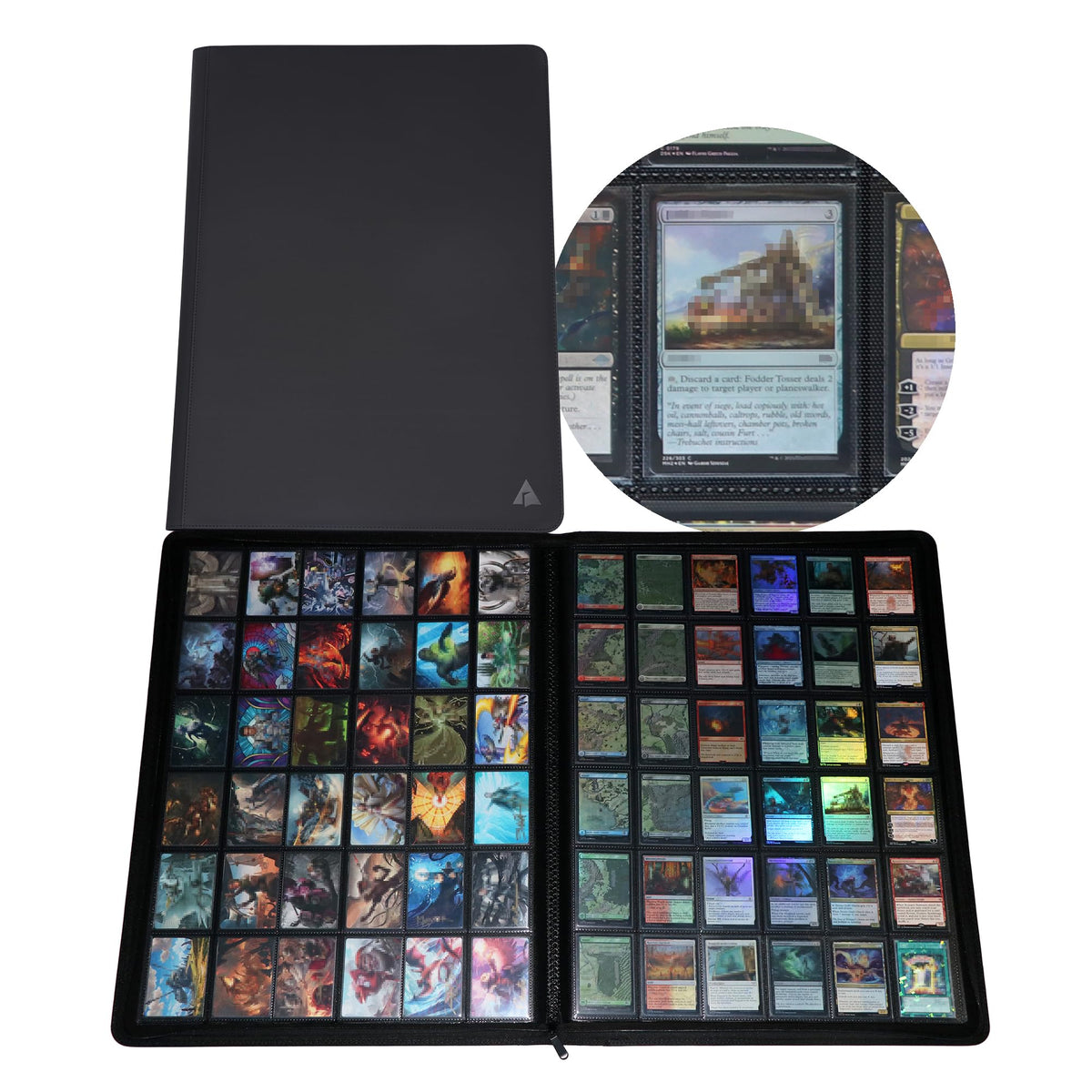 Rieton 36-pocket binder front cover view demonstrates durable construction for long-term card storage.