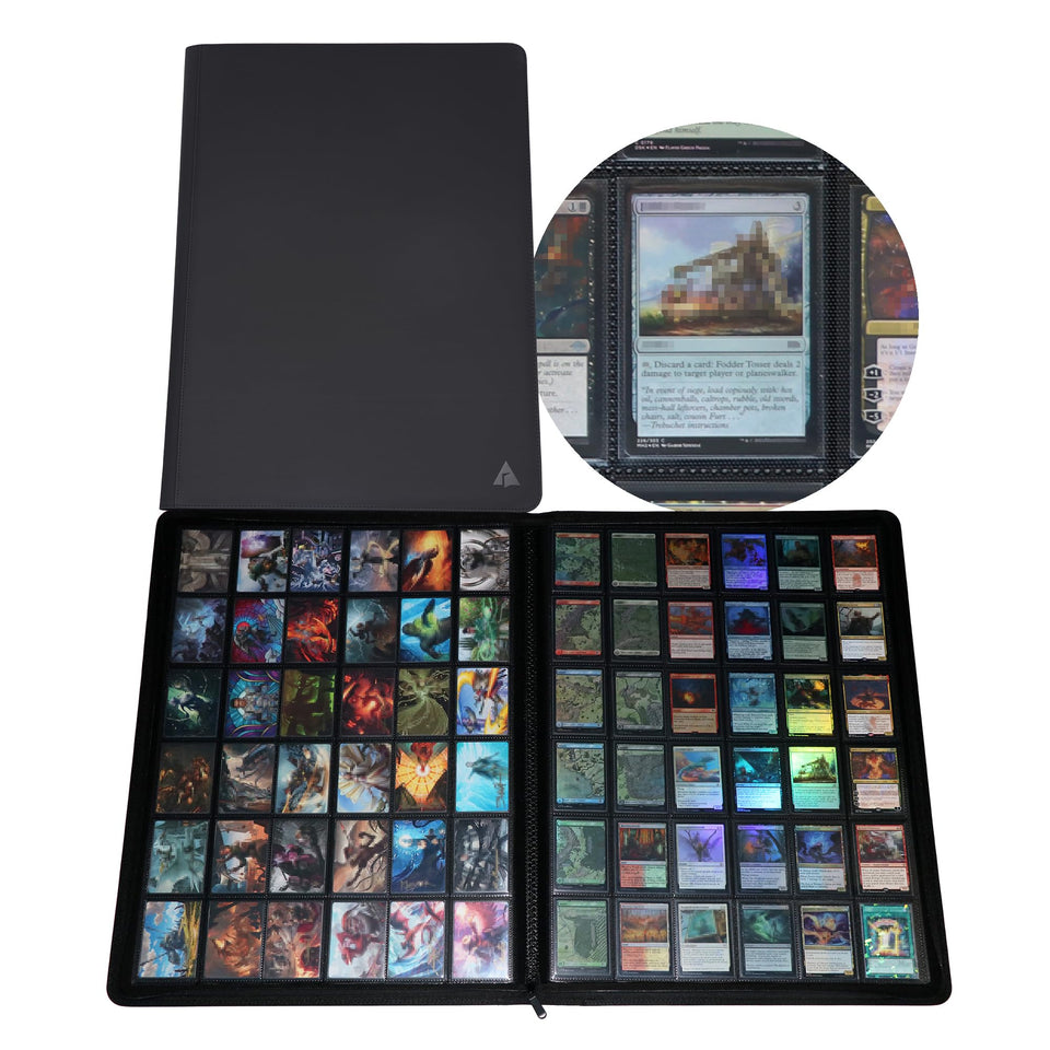 Rieton 36-pocket binder front cover view demonstrates durable construction for long-term card storage.