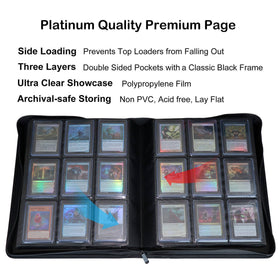 Rieton binder inner pages with double-sided pockets for crisp card display.