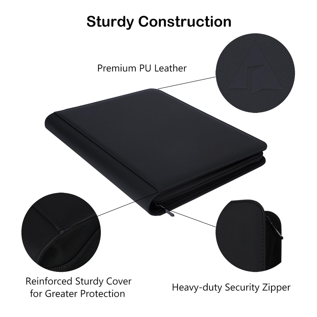 Rieton binder premium zipper protects cards when not in use