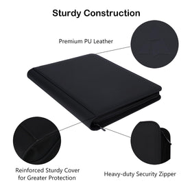 Rieton binder premium zipper protects cards when not in use