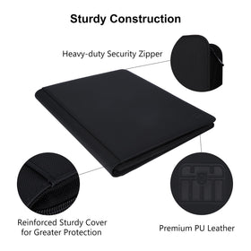 Rieton binder zipper closure keeps contents secure when not in use.