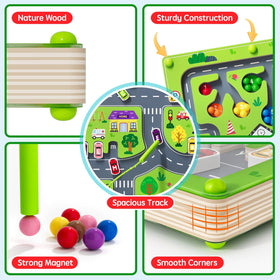 Rifamee wooden board smooth edges ensure safe play during fine motor exploration.