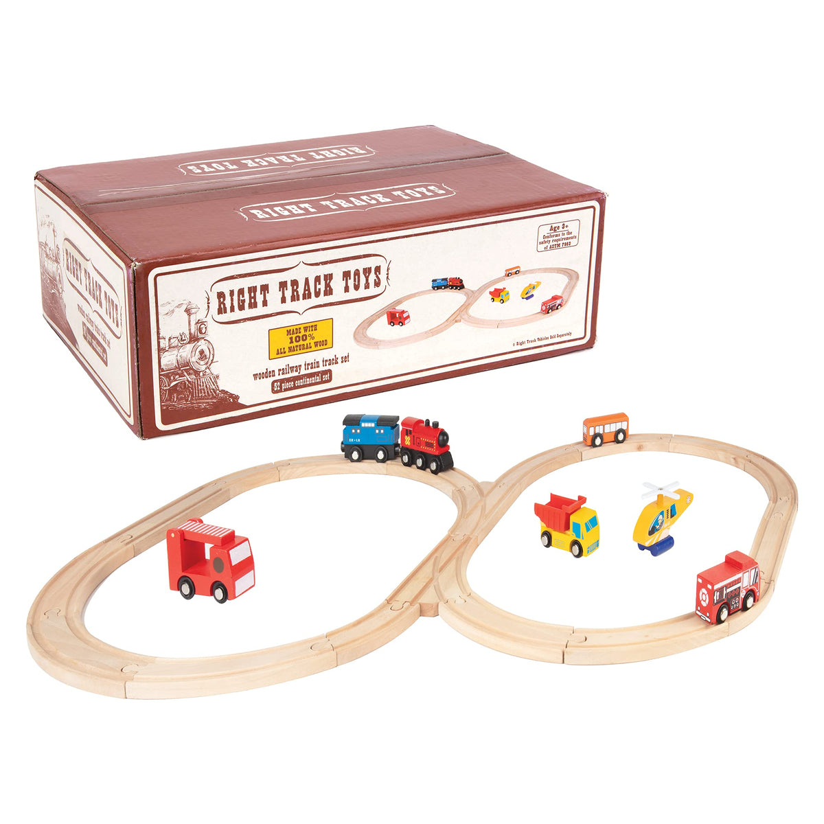Right Track Toys wooden train track curved track for versatile layouts