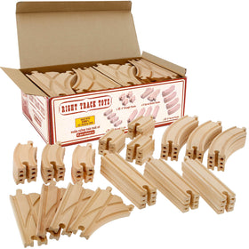 Right Track Toys wooden train track 52-piece straight track for imaginative play