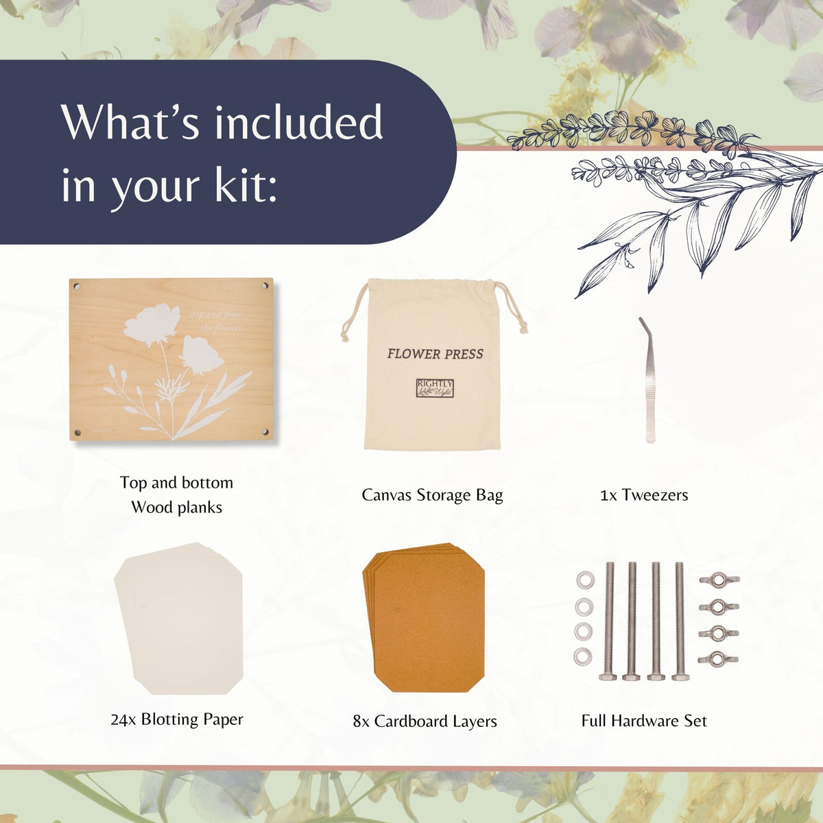 Rightly Wyld blotting paper stack helps moisture management for clean pressed results.