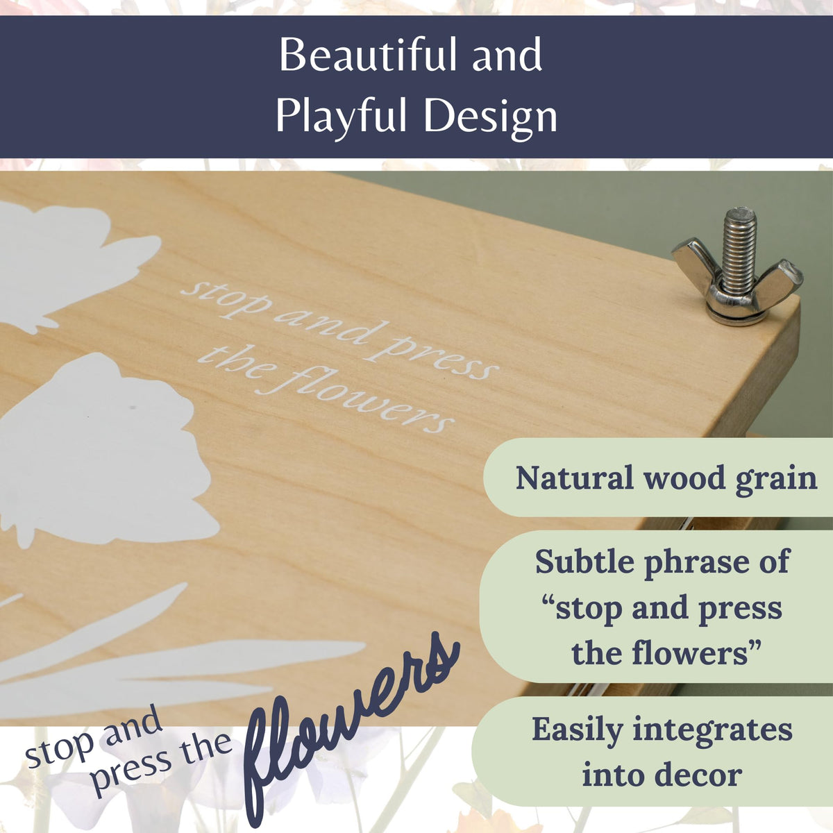 Eight-layer press in use demonstrates capacity to preserve multiple blooms at once.