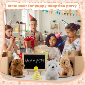 Rigibright 4-inch plush puppies show soft texture for cuddly photos