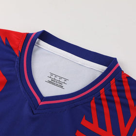 RIKPR kids soccer jersey red back view with name and number print