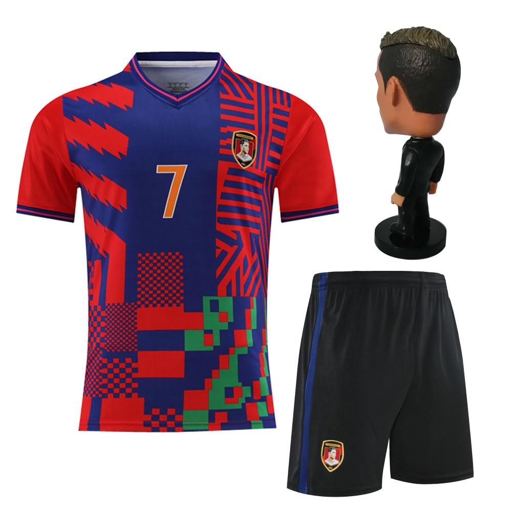 RIKPR kids soccer jersey red front view shows vibrant color and breathable fabric