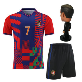 RIKPR kids soccer jersey red front view shows vibrant color and breathable fabric