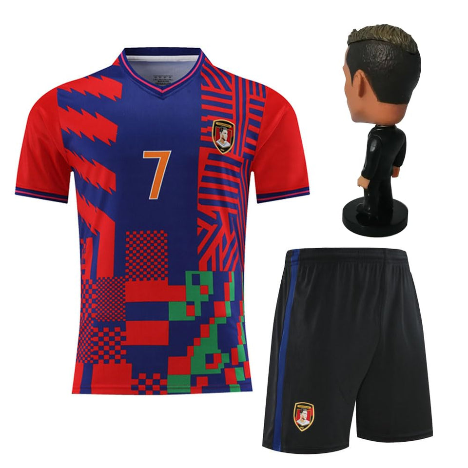 RIKPR kids soccer jersey red front view shows vibrant color and breathable fabric