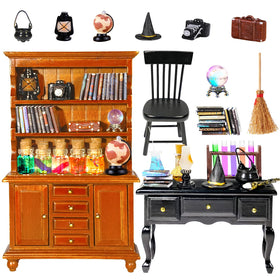 Rileryan Witchy House Kit bookshelf with tiny spell books for a magical display.