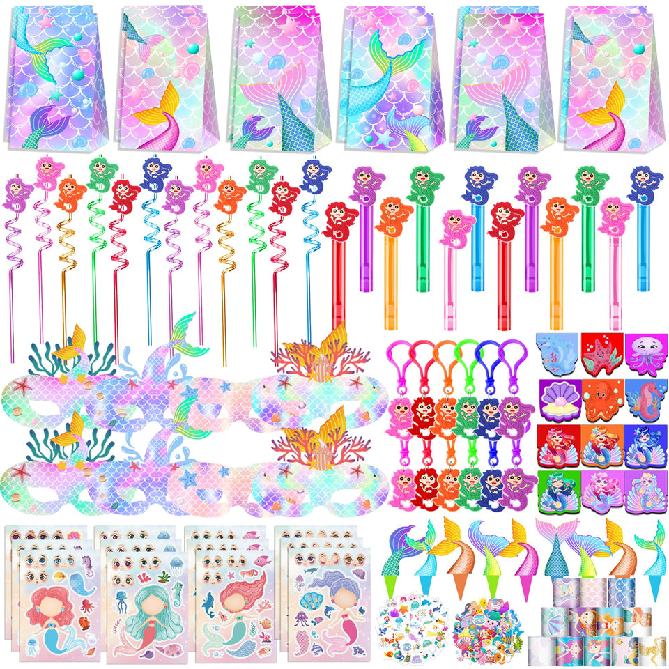 Rinfoeti mermaid party favor bags for kid-friendly gifts and decor