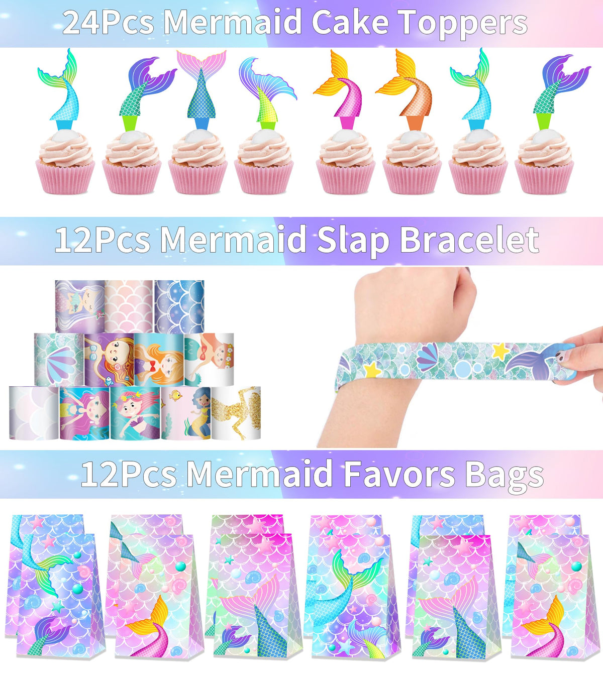 Rinfoeti mermaid stickers and tattoos for crafts and decoration