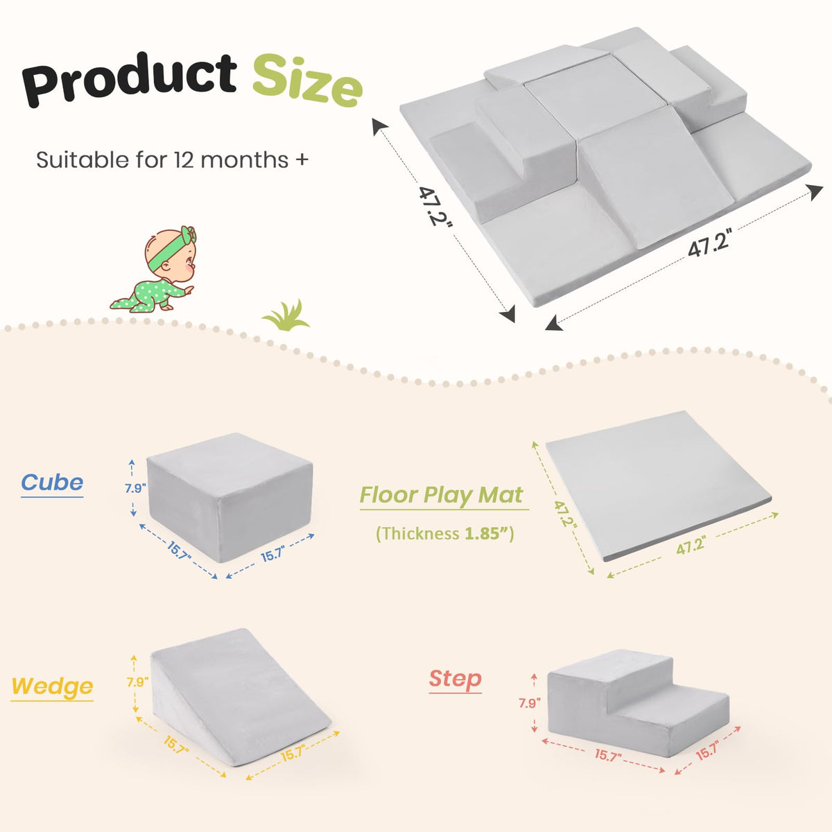 Rinnebbit blocks linked with Velcro connectors for stability during play