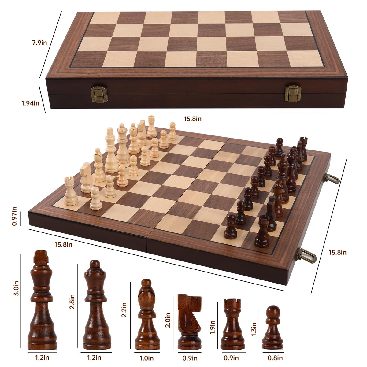 Rinten 34 pieces including two extra queens for easy promotion