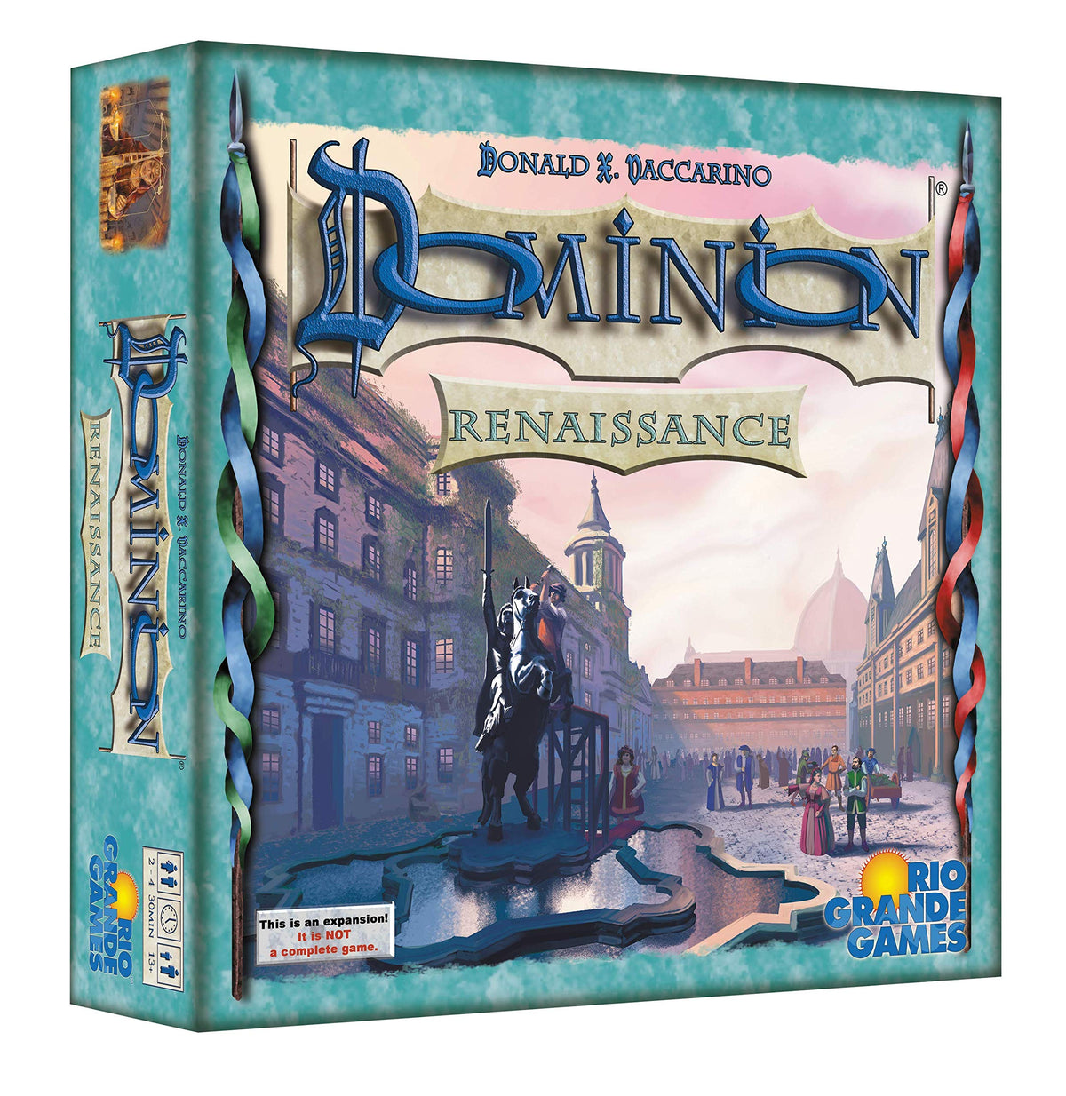 Rio Grande Games Dominion: Renaissance box art with premium components and thematic imagery