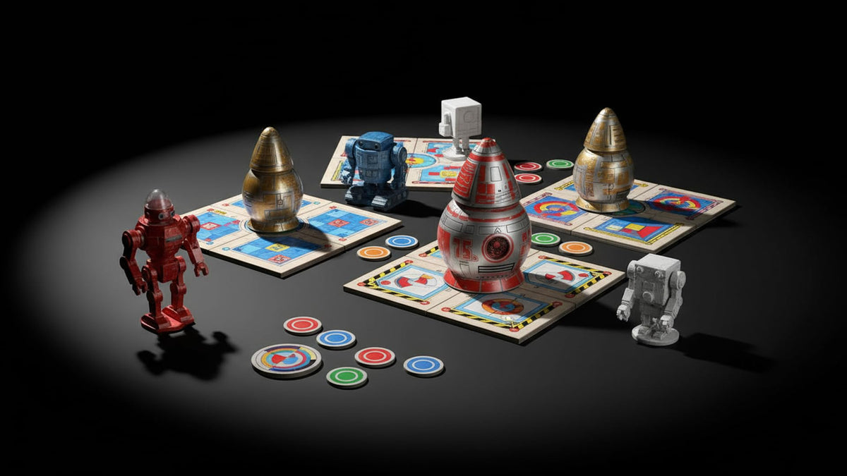 Rio Grande Games Ricochet Robots four robots featured for strategic planning and puzzle variety.